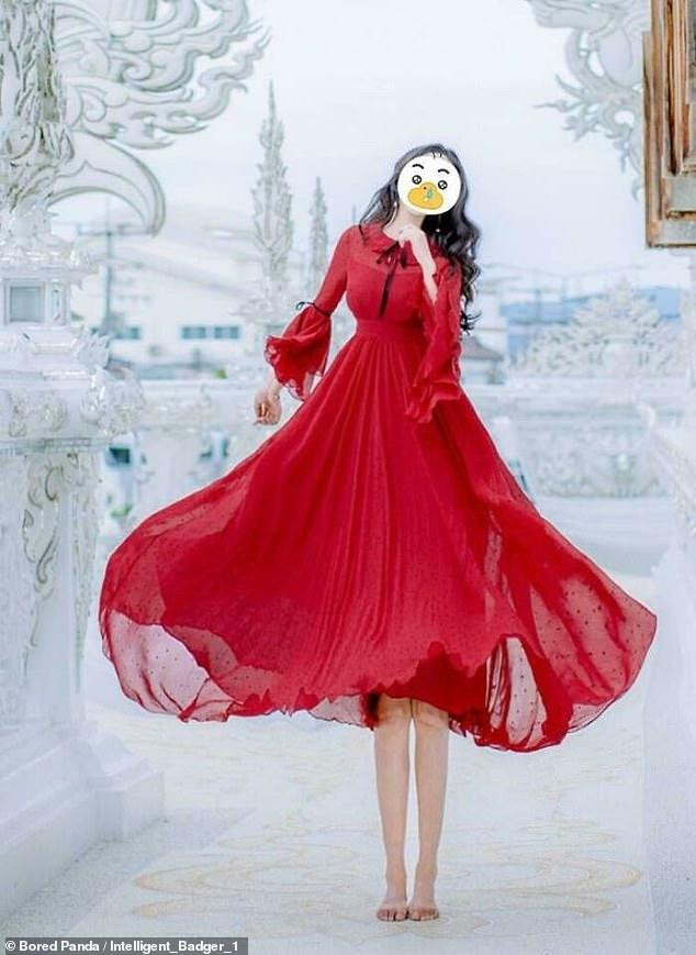 Người đẹp Trung Quốc này có vẻ muốn thử vai cho một bộ phim kinh dị nào đó.