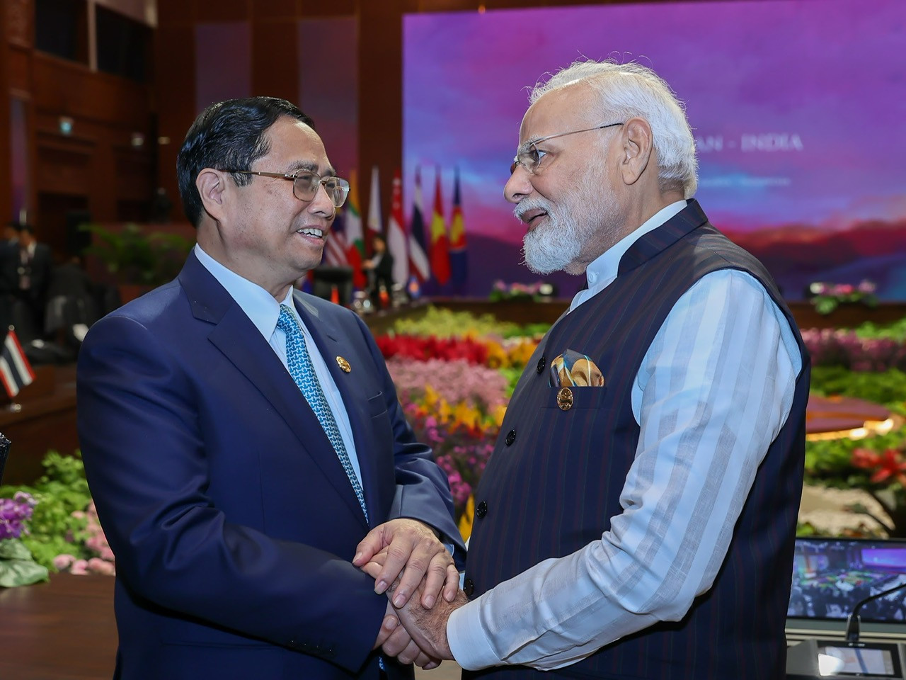 Thủ tướng Phạm Minh Chính và Thủ tướng Ấn Độ Narendra Modi. Ảnh: Nhật Bắc