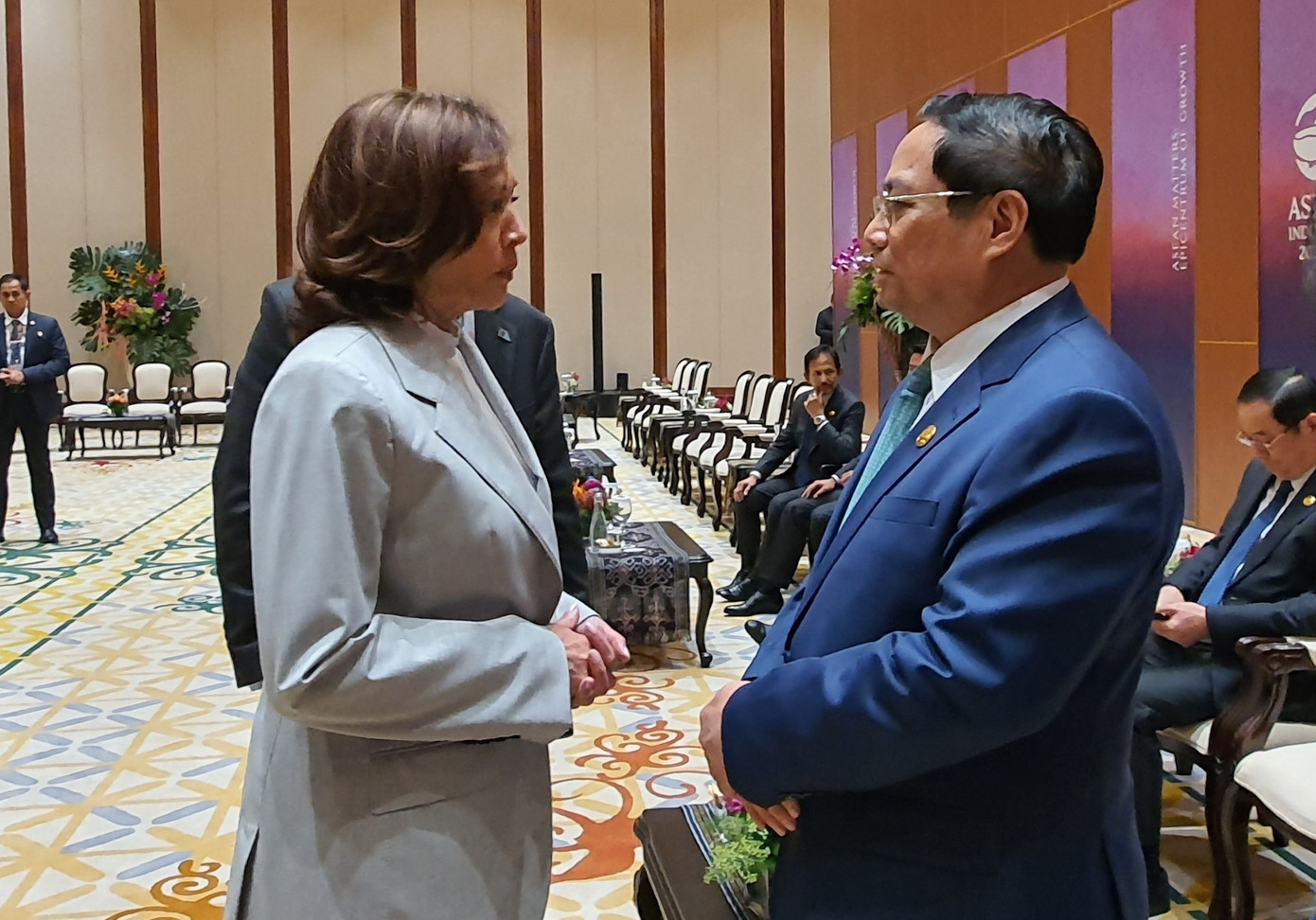 Thủ tướng Phạm Minh Chính và Phó Tổng thống Mỹ Kamala Harris.