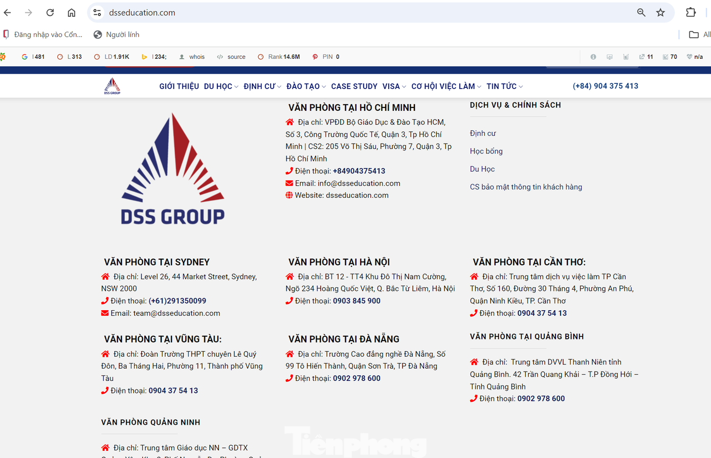 Danh sách địa chỉ các văn phòng của DSS Việt Nam chủ yếu đặt ở các đơn vị công lập thuộc nhà nước (ảnh chụp màn hình webiste của DSS Việt Nam) Danh sách địa chỉ các văn phòng của DSS Việt Nam chủ yếu đặt ở các đơn vị công lập thuộc nhà nước (ảnh chụp màn hình webiste của DSS Việt Nam)