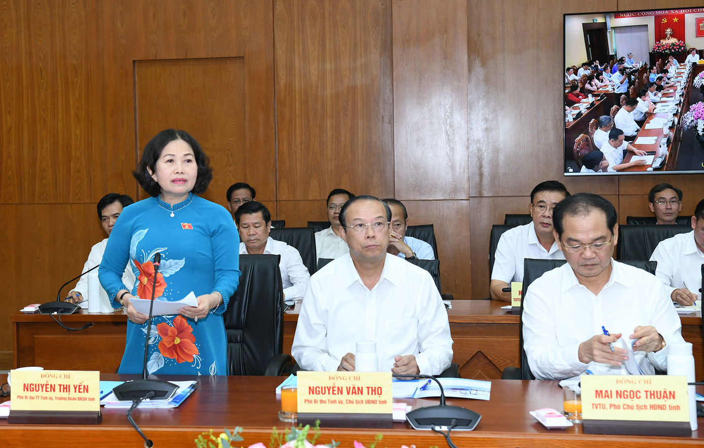 Phó Bí thư Thường trực Tỉnh ủy Bà Rịa - Vũng Tàu Nguyễn Thị Yến phát biểu tại buổi làm việc (ảnh: TTXVN). Phó Bí thư Thường trực Tỉnh ủy Bà Rịa - Vũng Tàu Nguyễn Thị Yến phát biểu tại buổi làm việc (ảnh: TTXVN).