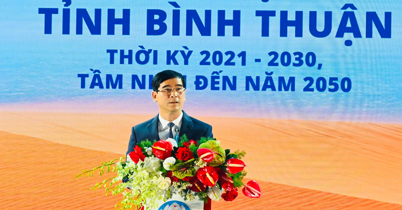 Ông Dương Văn An - Bí thư Tỉnh ủy Bình Thuận phát biểu tại buổi lễ. Ảnh: Báo Bình Thuận. Ông Dương Văn An - Bí thư Tỉnh ủy Bình Thuận phát biểu tại buổi lễ. Ảnh: Báo Bình Thuận.