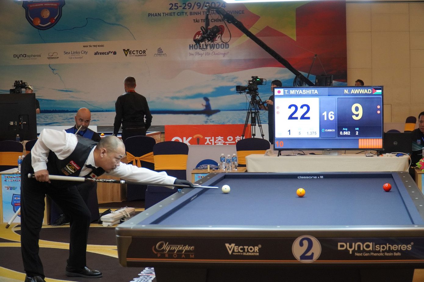 Giải có sự tham gia tranh tài của 48 cơ thủ hàng đầu thế giới đến từ 26 quốc gia. Ảnh: Bình Thuận.