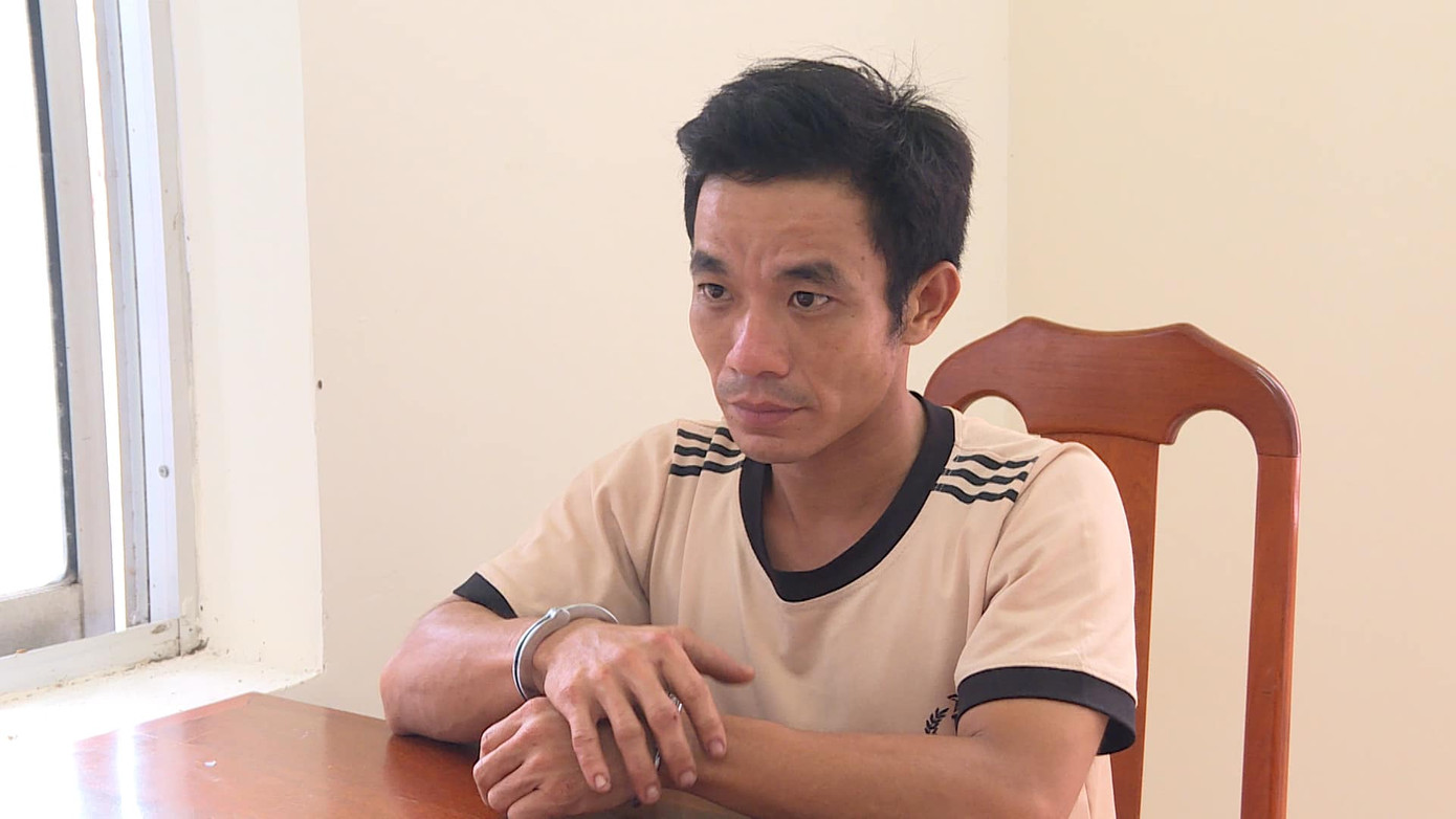 Đối tượng Phạm Hồng Trung tại cơ quan công an.