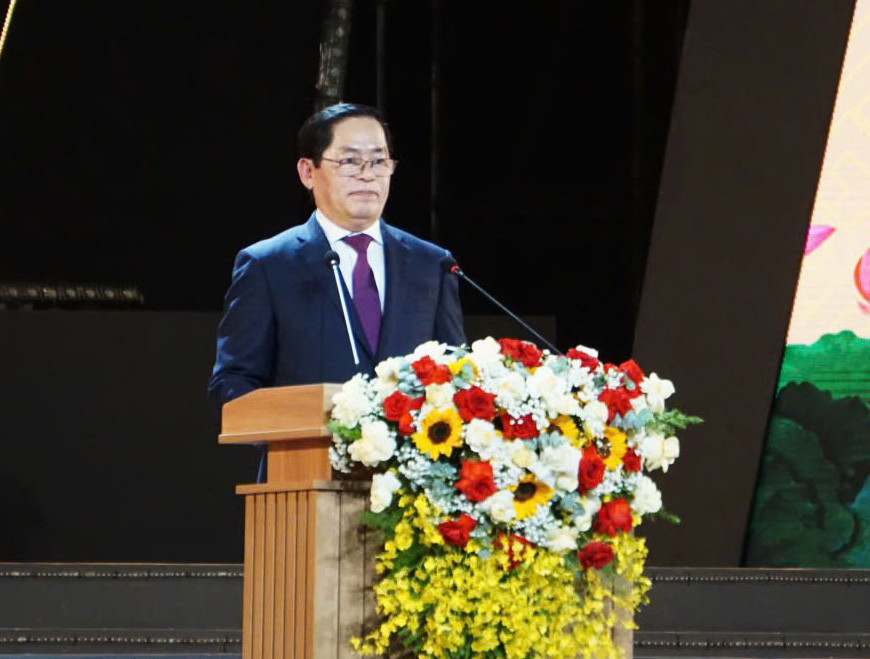 Ông Phạm Viết Thanh - Bí thư Tỉnh ủy, Chủ tịch HĐND tỉnh Bà Rịa - Vũng Tàu, phát biểu tại lễ kỷ niệm.