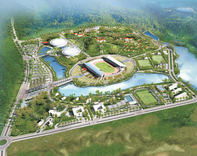 Khu liên hợp thể dục thể thao Bình Thuận dự kiến xây dựng trên khu đất 20 ha. Ảnh minh hoạ.