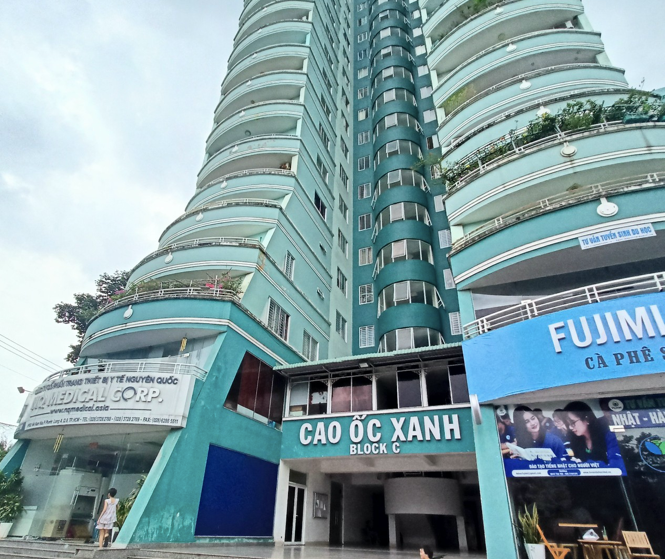 Chung cư Cao ốc Xanh (block C, A) do Công ty CP Đầu tư và Xây dựng số 8 làm chủ đầu tư chưa nghiệm thu phòng cháy chữa cháy. Ảnh: Viết Dũng.
