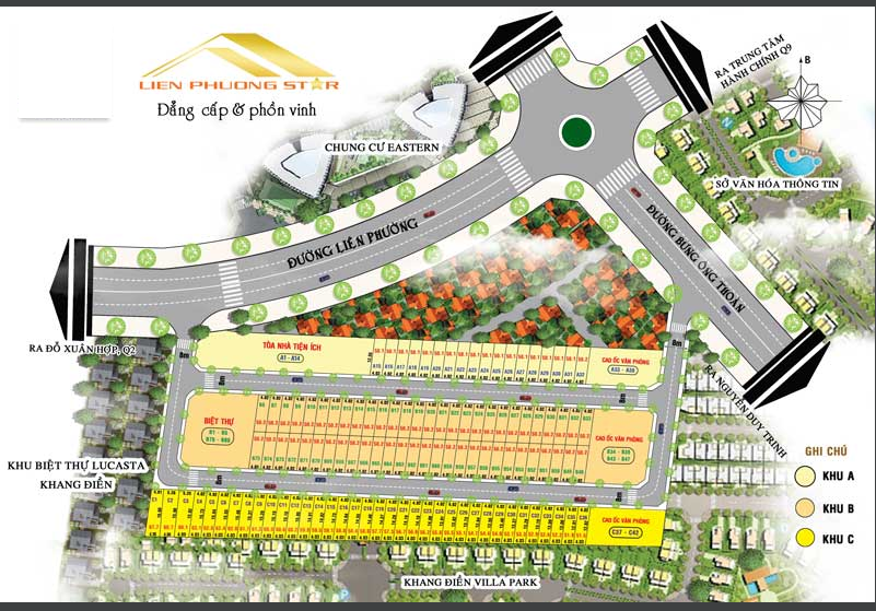 Sơ đồ phân lô của dự án "ma" Khu dân cư Liên Phường Star.
