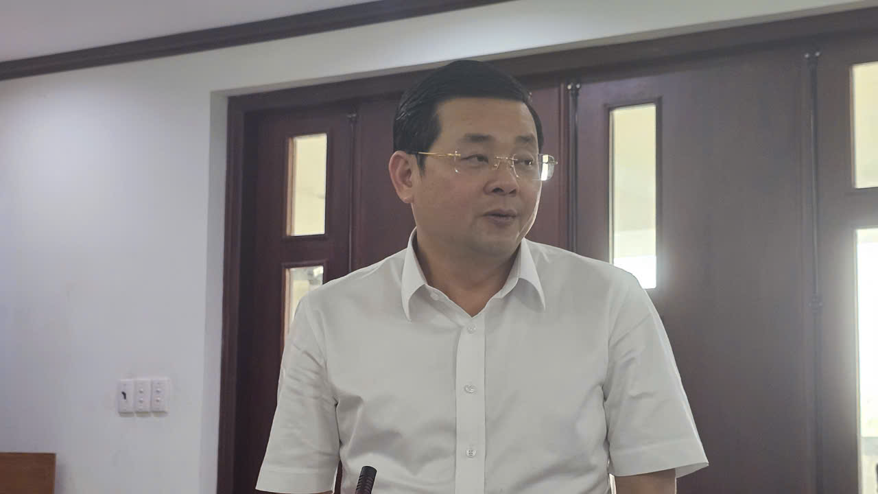 Ông Nguyễn Toàn Thắng phát biểu tại cuộc họp hôm nay.