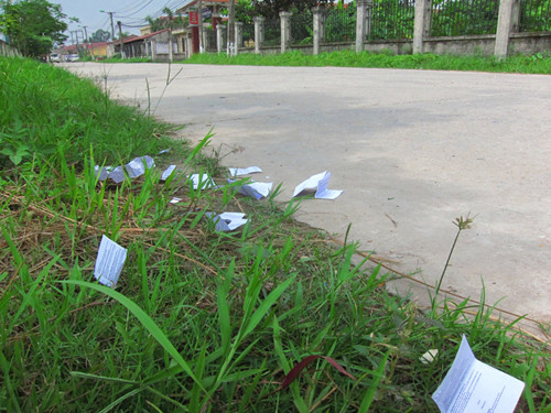 Trường THPT Tân Lập (huyện Đan Phượng) cũng xuất hiện phao thi