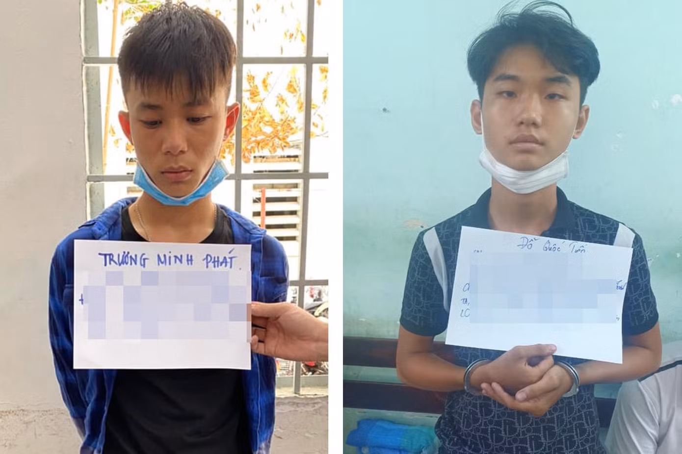 Phát và Tiến sau khi bị bắt. Phát và Tiến sau khi bị bắt.