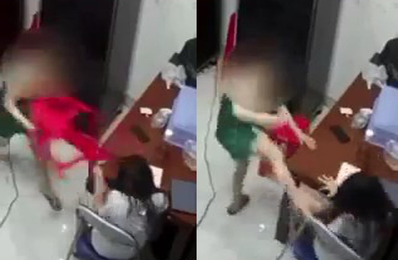 Người mẹ đạp, đập ghế vào đầu con gái.