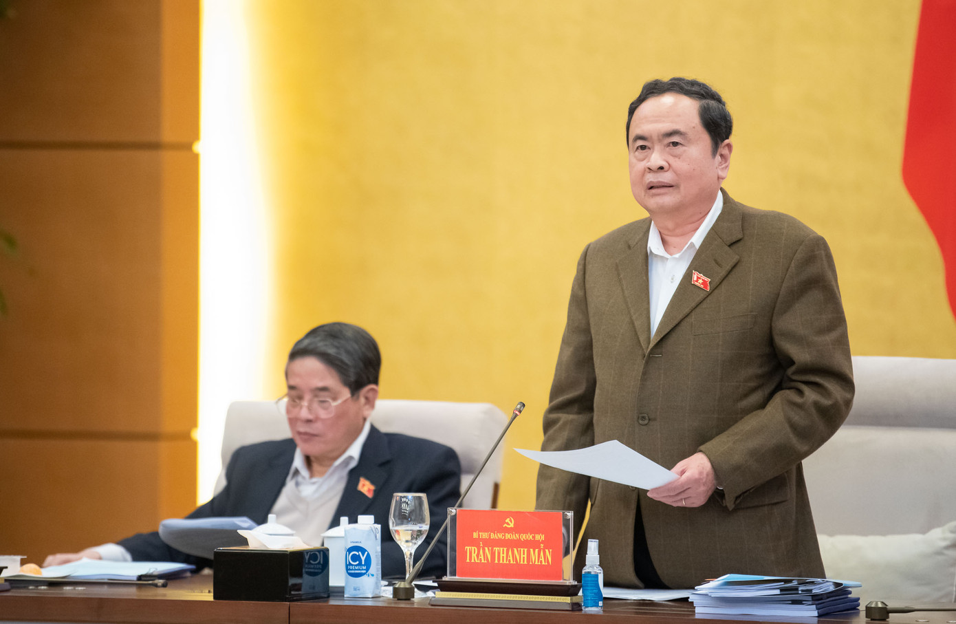 Chủ tịch Quốc hội Trần Thanh Mẫn phát biểu tại phiên họp. Ảnh: QH Chủ tịch Quốc hội Trần Thanh Mẫn phát biểu tại phiên họp. Ảnh: QH