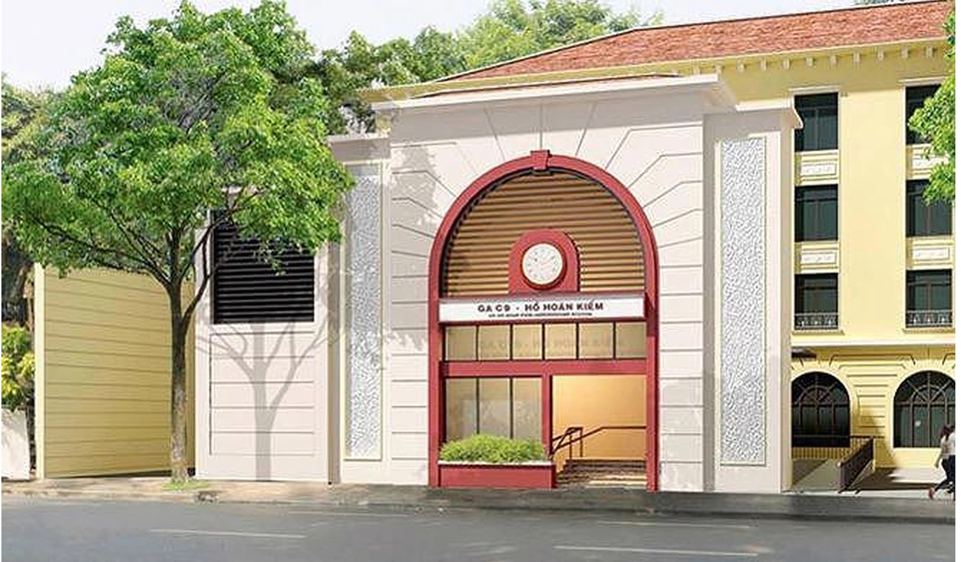 Phối cảnh một cửa lên của nhà ga C9 tuyến metro số 2 Hà Nội trên đường Đinh Tiên Hoàng. Phối cảnh một cửa lên của nhà ga C9 tuyến metro số 2 Hà Nội trên đường Đinh Tiên Hoàng.