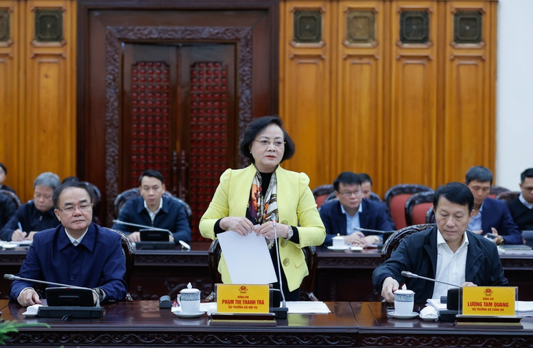 Bộ trưởng Bộ Nội vụ Phạm Thị Thanh Trà phát biểu. Ảnh: Nhật Bắc