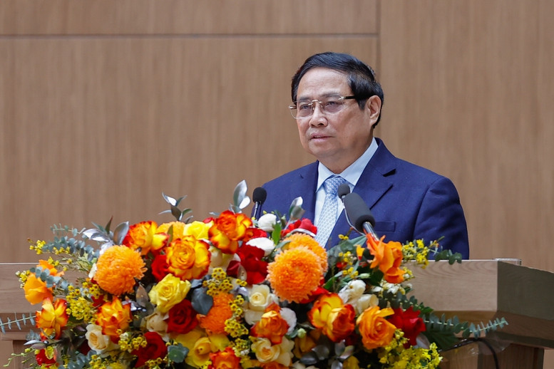 Thủ tướng Phạm Minh Chính phát biểu tại hội nghị. Ảnh: Nhật Bắc