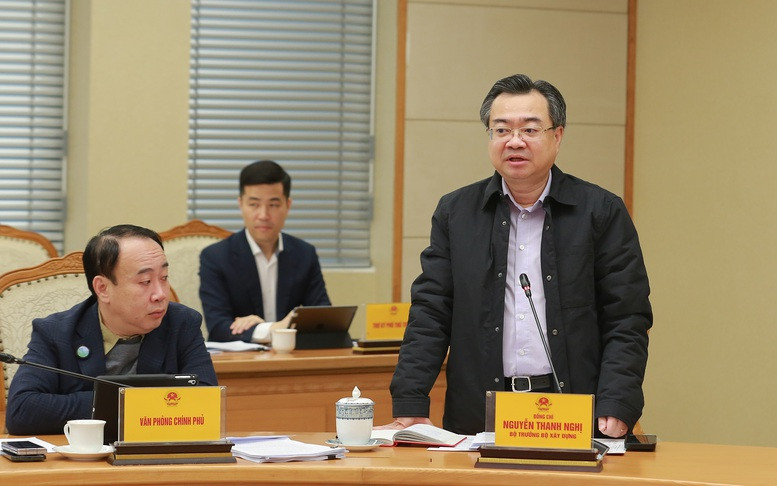 Bộ trưởng Bộ Xây dựng Nguyễn Thanh Nghị phát biểu tại cuộc họp. Ảnh: Minh Khôi