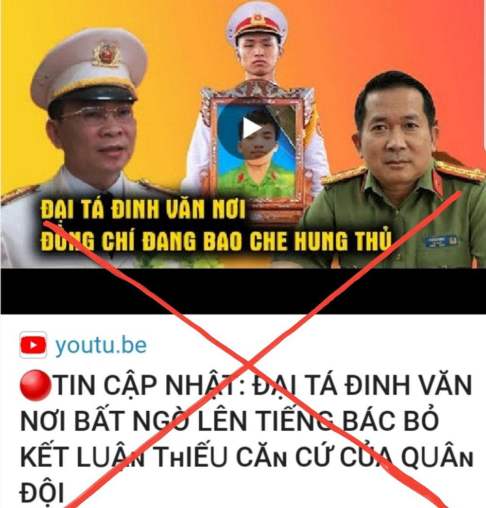 Kênh Youtube sử dụng hình ảnh trái phép và giả mạo lời phát biểu của Đại tá Đinh Văn Nơi, Giám đốc Công an An Giang Kênh Youtube sử dụng hình ảnh trái phép và giả mạo lời phát biểu của Đại tá Đinh Văn Nơi, Giám đốc Công an An Giang
