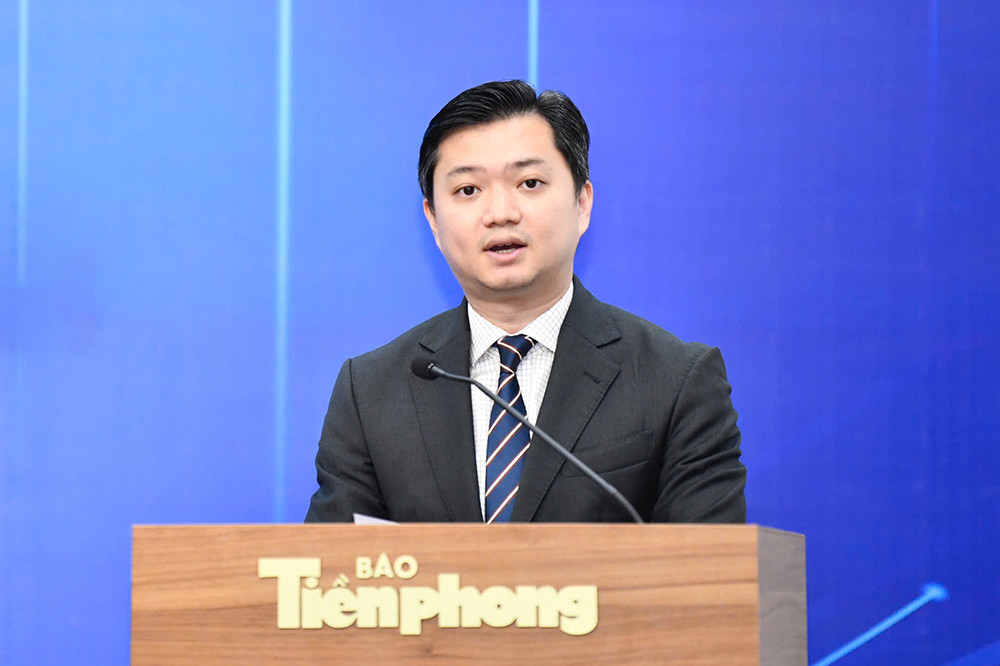 Anh Nguyễn Minh Triết - Bí thư T.Ư Đoàn, Chủ tịch T.Ư Hội Sinh viên Việt Nam, Phó Chủ tịch thường trực Hội đồng xét tặng Giải thưởng, phát biểu tại chương trình.