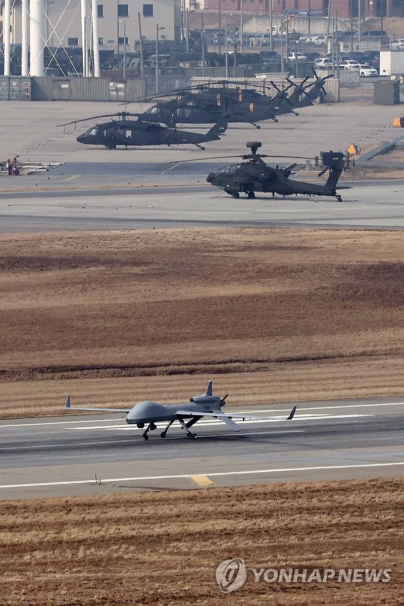 Các khí tài tham gia cuộc tập trận tại Hàn Quốc. (Ảnh: Yonhap)