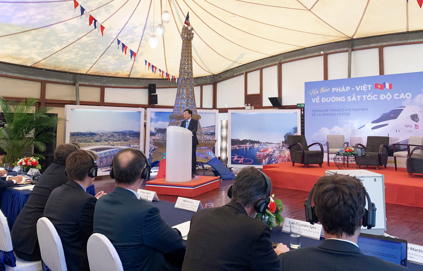 Toàn cảnh Hội nghị Pháp - Việt về đường sắt tốc độ cao. (Ảnh: Minh Hạnh)