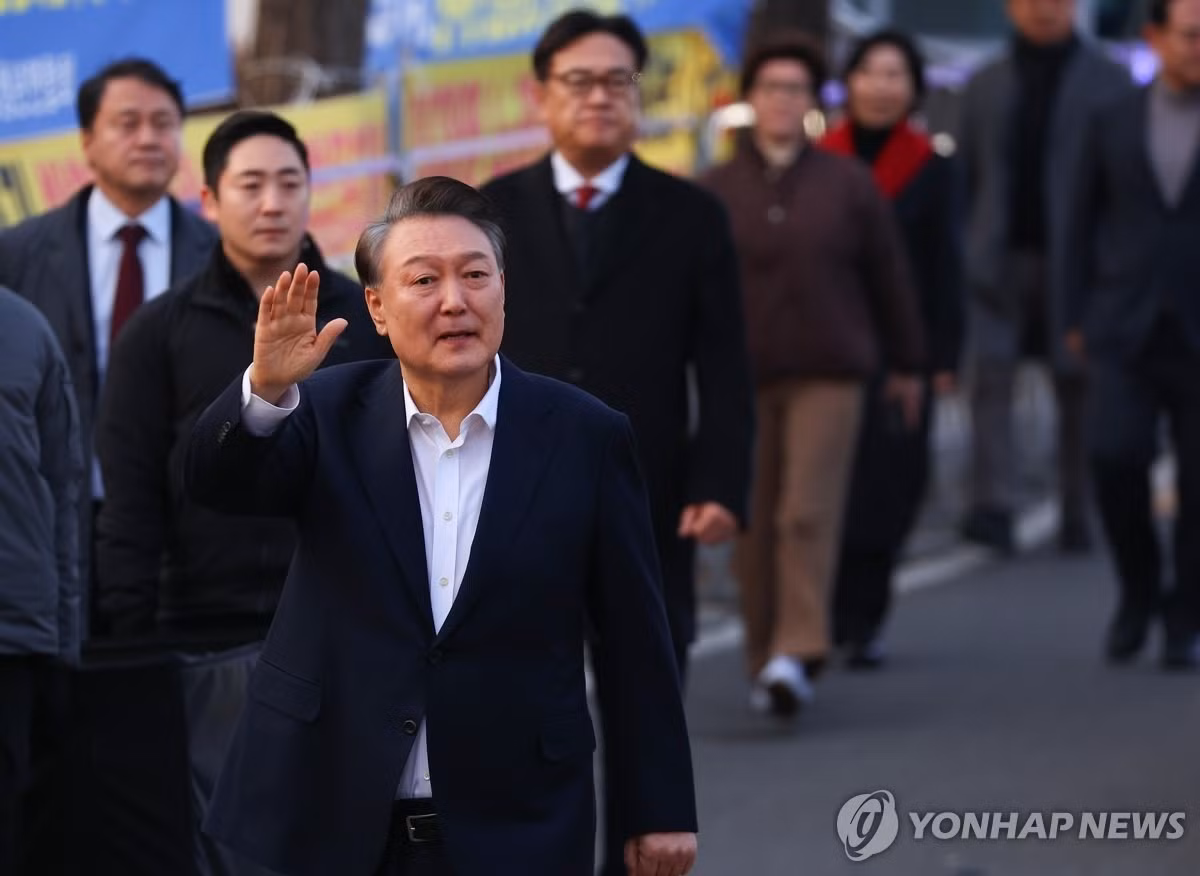 Tổng thống Hàn Quốc Yoon Suk Yeol được trả tự do ngày 8/3. (Ảnh: Yonhap)