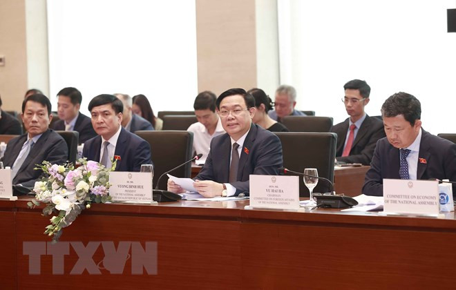 Chủ tịch Quốc hội Vương Đình Huệ phát biểu tại buổi tiếp. (Ảnh: Doãn Tấn/TTXVN) Chủ tịch Quốc hội Vương Đình Huệ phát biểu tại buổi tiếp. (Ảnh: Doãn Tấn/TTXVN)