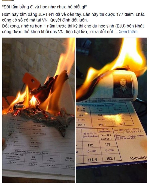 Tranh luận nóng vụ thanh niên đốt bằng du học ảnh 1