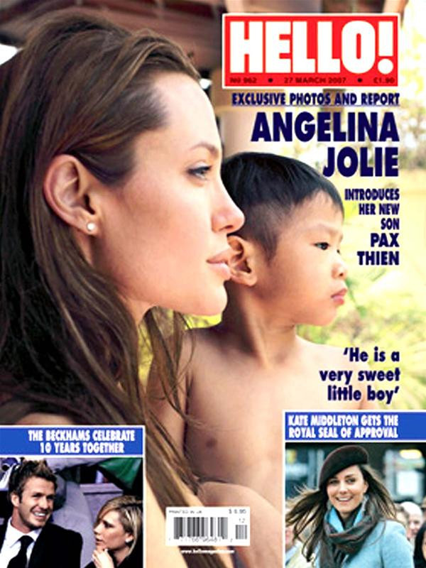 Hai mẹ con Angelina Jolie trên bìa tạp chí Hello Hai mẹ con Angelina Jolie trên bìa tạp chí Hello