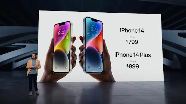 iPhone 14 có giá từ 799 USD, iPhone 14 Plus có giá từ 899 USD. Ảnh: News18.