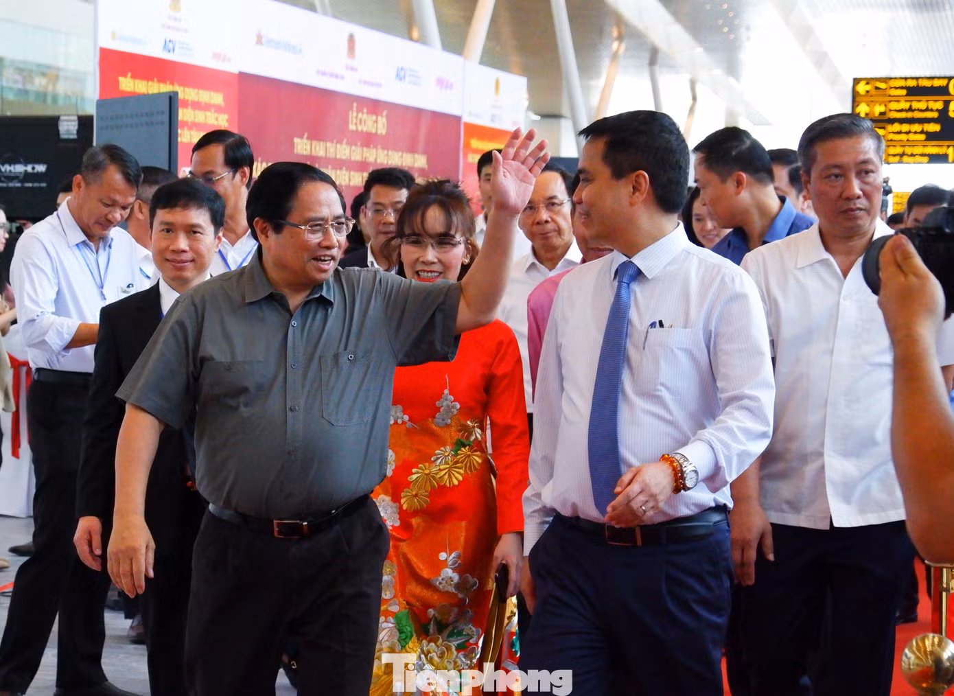 Thủ tướng Chính phủ Phạm Minh Chính dự lễ khánh thành nhà ga T3 Tân Sơn Nhất. Ảnh: Hữu Huy.