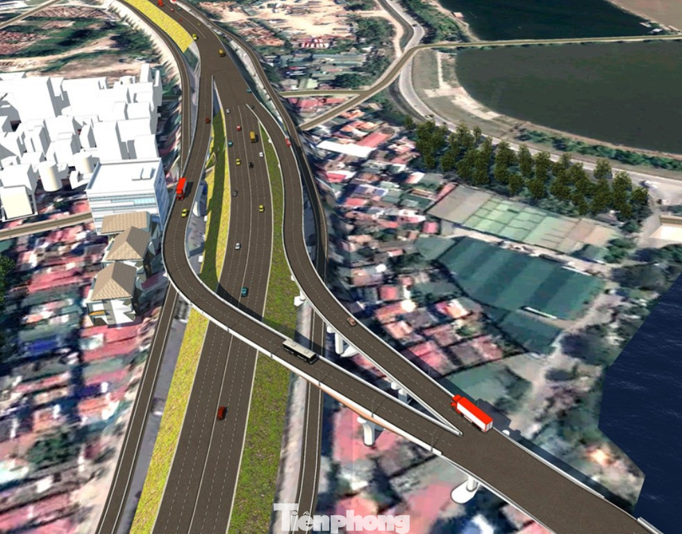 Điểm tiếp nối đường dự án với đường Vành đai 3 tại khu vực nút giao Tam Trinh (Hoàng Mai). Điểm tiếp nối đường dự án với đường Vành đai 3 tại khu vực nút giao Tam Trinh (Hoàng Mai).