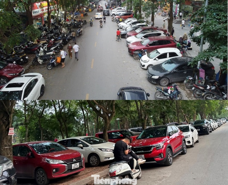 Xung quanh các tòa nhà, hiện có rất nhiều bãi trông xe không phép, bãi xe lậu. Các bãi xe này thậm chí chiếm cả đất công viên phía đối diện.