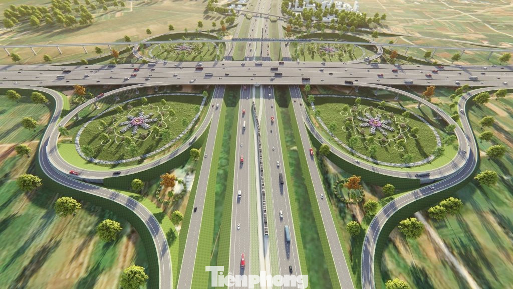 Một nút giao đường Vành đai 4.