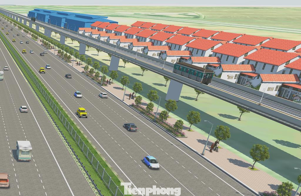 Ngoài ra, tuyến đường Vành đai 4 đoạn qua Hà Nội còn xây dựng tuyến đường sắt đô thị chạy song song ở hành lang bên phải tuyến.