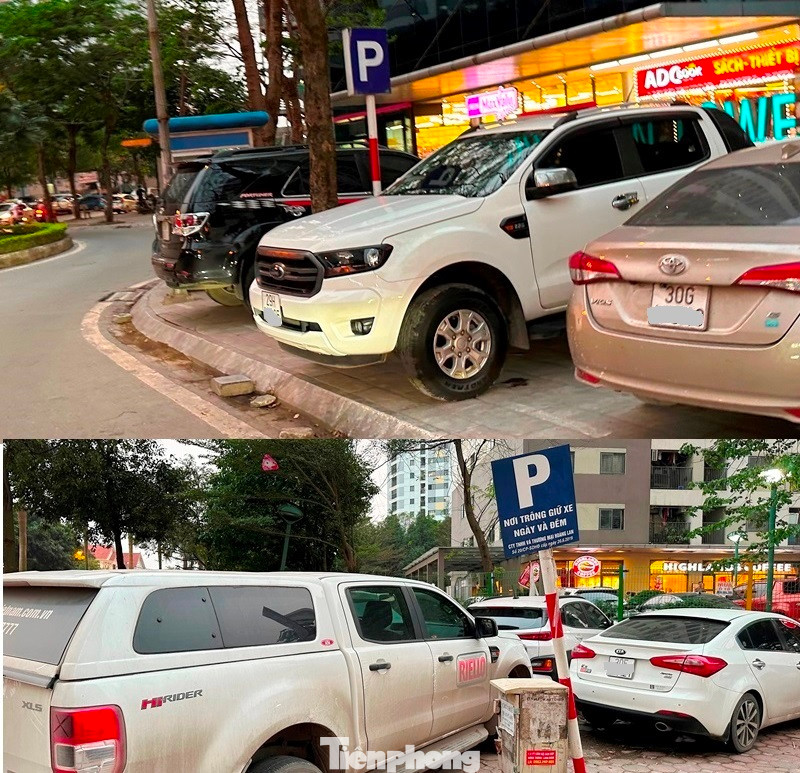 Tại các tuyến đường trong khu Tây Nam Linh Đàm như Linh Đàm, Linh Đường, Văn Tân, Bùi Quốc Khái… có một số điểm vỉa hè được quận Hoàng Mai cấp phép trông xe máy, nhưng các chủ bãi xe này sử dụng trá hình giấy phép này sang trông ô tô, trong đó có các điểm trông xe của Cty TNHH và Thương mại Hoàng Lan; Cty TNHH MTV Ngân Gia Bảo...