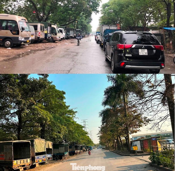 Thời điểm trước Tết, tuyến đường Tam Trinh dọc bờ sông Kim Ngưu dẫn vào trung tâm đăng kiểm xe Đền Lừ thường bị ô tô chờ đăng kiểm xếp hàng chiếm nửa lòng đường (ảnh trên). Thế nhưng 2 ngày qua đã không còn tình trạng này (ảnh dưới). Thời điểm trước Tết, tuyến đường Tam Trinh dọc bờ sông Kim Ngưu dẫn vào trung tâm đăng kiểm xe Đền Lừ thường bị ô tô chờ đăng kiểm xếp hàng chiếm nửa lòng đường (ảnh trên). Thế nhưng 2 ngày qua đã không còn tình trạng này (ảnh dưới).