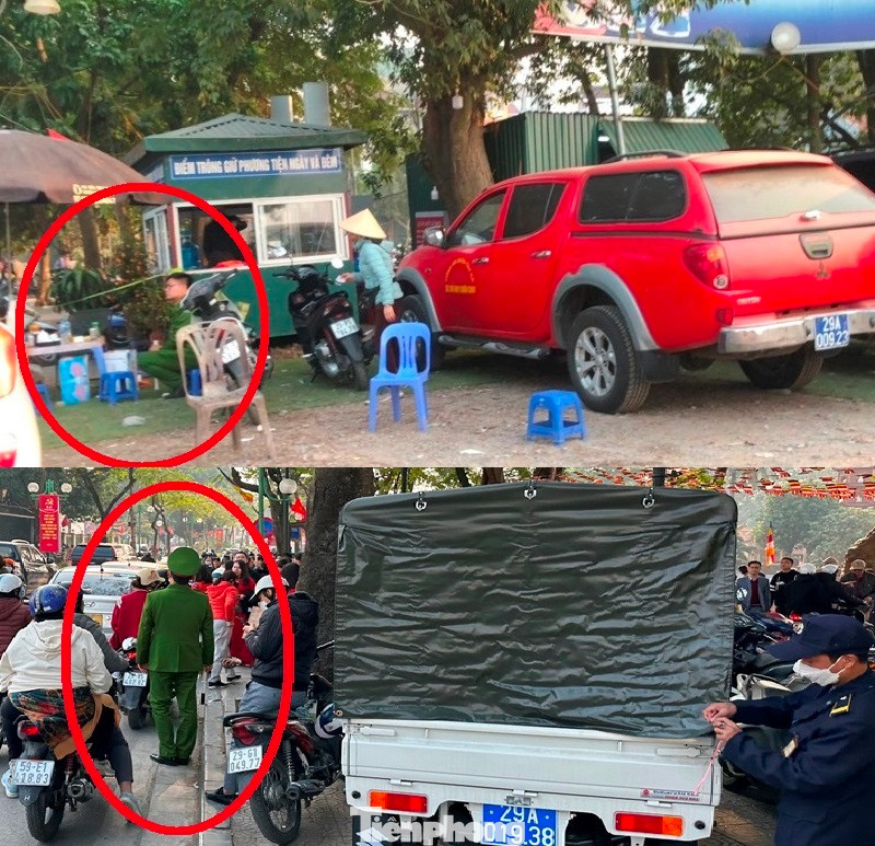 Tại các cổng thu tiền của các bãi xe ở Phủ Tây Hồ, chùa Trấn Quốc đều có công an, trật tự phường xuất hiện thường xuyên cùng xe công vụ, nhưng chặt chém giá và gian dối diện tích vẫn diễn ra (?!). Tại các cổng thu tiền của các bãi xe ở Phủ Tây Hồ, chùa Trấn Quốc đều có công an, trật tự phường xuất hiện thường xuyên cùng xe công vụ, nhưng chặt chém giá và gian dối diện tích vẫn diễn ra (?!).