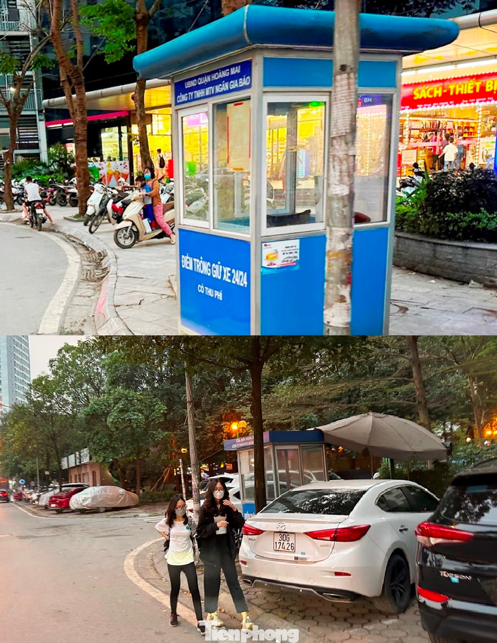 Thành phố Hà Nội đang chỉ đạo ra quân giành lại vỉa hè, và hàng ngày, tại khu Linh Đàm lực lượng chức năng tại phường Hoàng Liệt và quận Hoàng Mai cùng các đội Thanh tra, Cảnh sát địa bàn đi tuần tra nhưng các điểm, bãi trông xe lậu, trá hình tại đây vẫn hoạt động. Ảnh: Vỉa hè trên phố Văn Tân bị lấn chiếm.