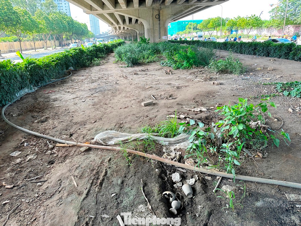 Là một trong những tuyến đường có dải phân cách rộng nhất Hà Nội, dải phân cách Vành đai 3 từng có thảm cỏ, cây xanh tạo cảnh quan rất đẹp.