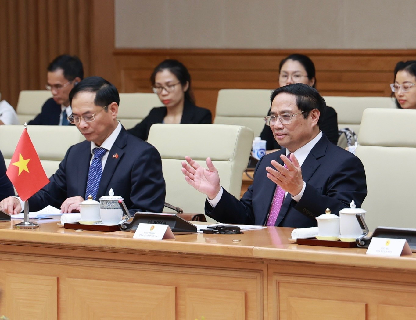 Thủ tướng Phạm Minh Chính tại buổi hội đàm. (Ảnh: Như Ý)