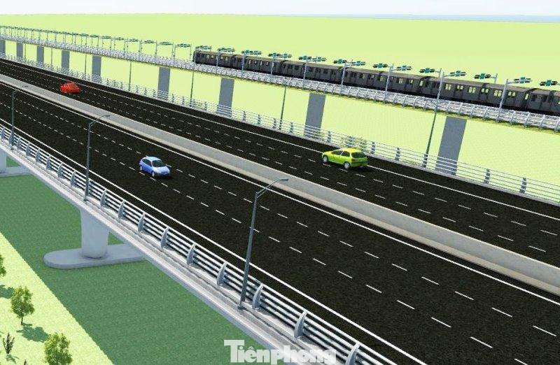 Phương án thiết kế thứ 2 cho tuyến đường sắt đô thị là đi trên cao bằng cầu cạn độc lập.