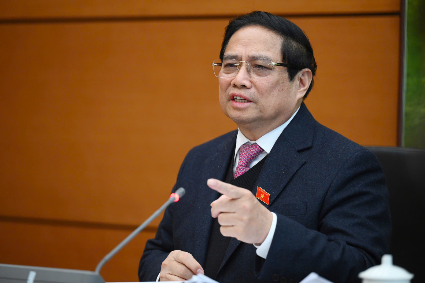 Thủ tướng Phạm Minh Chính tại phiên thảo luận. Ảnh: Như Ý Thủ tướng Phạm Minh Chính tại phiên thảo luận. Ảnh: Như Ý