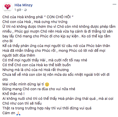 Hòa Minzy viết tâm thư phân trần vụ ‘rạn nứt’ với Đức Phúc vì chó cưng ảnh 2