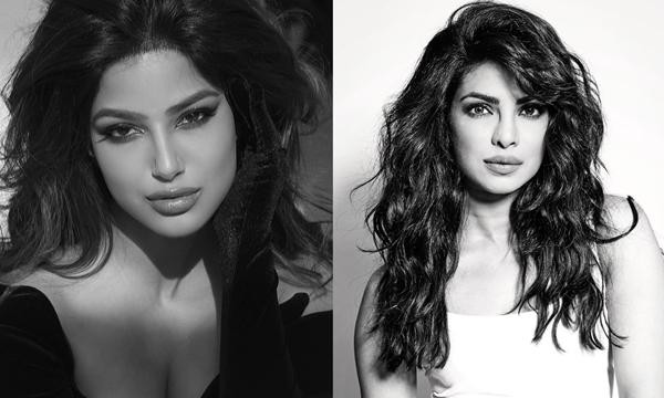 Harnaaz (trái) trong ảnh mới càng giống Priyanka Chopra (phải). Ảnh: Instagram.