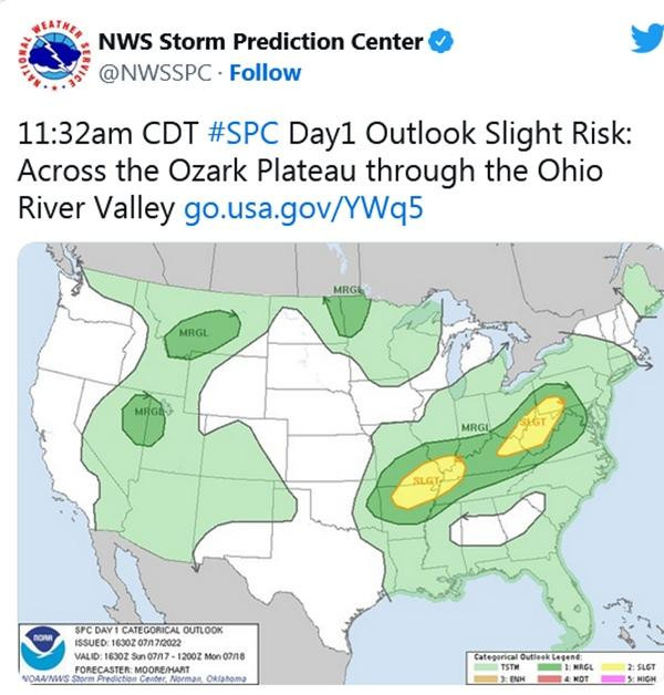 Hình ảnh trong chương trình dự báo thời tiết của Mỹ. Ảnh: NWS. Hình ảnh trong chương trình dự báo thời tiết của Mỹ. Ảnh: NWS.