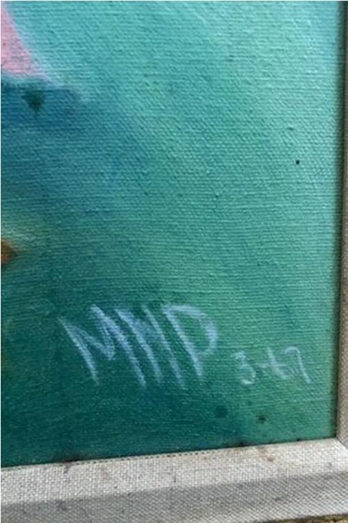 Chữ ký của người vẽ bức tranh. Ảnh: eBay.