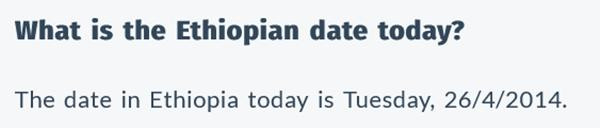 Ngày hôm nay ở Ethiopia không phải là ngày 4/1/2022 đâu. (Ảnh chụp màn hình). Ngày hôm nay ở Ethiopia không phải là ngày 4/1/2022 đâu. (Ảnh chụp màn hình).
