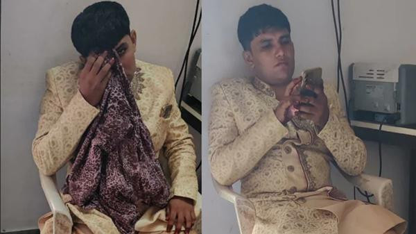 Chú rể (hụt) thất vọng ở đồn cảnh sát. Ảnh: India Today. Chú rể (hụt) thất vọng ở đồn cảnh sát. Ảnh: India Today.