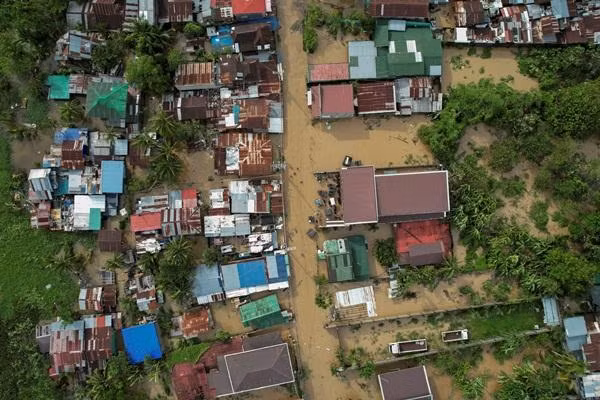 Ảnh chụp từ trên cao cho thấy tình trạng ngập lụt ở Bulacan (Philippines) sau khi siêu bão Noru đi qua (ảnh ngày 26/9). Ảnh: Adrian Portugal/ Reuters.